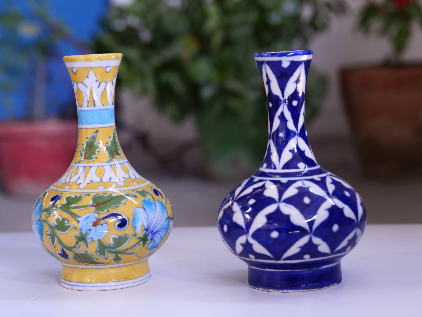 Blue Pottery Flower Vase:-1