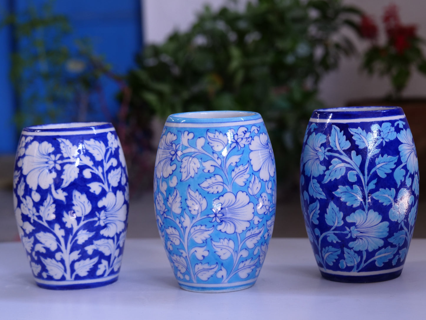 Blue Pottery Flower Vase:-2