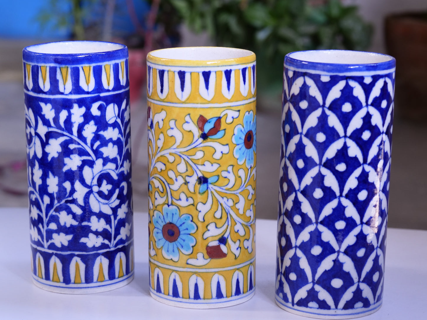 Blue Pottery Flower Vase:-5