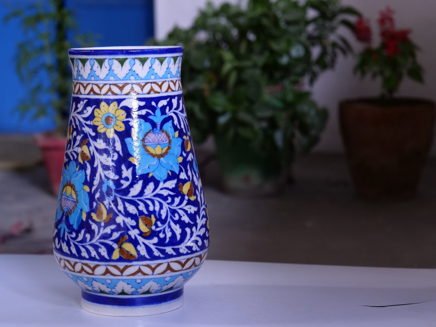 Blue Pottery Flower Vase:-6