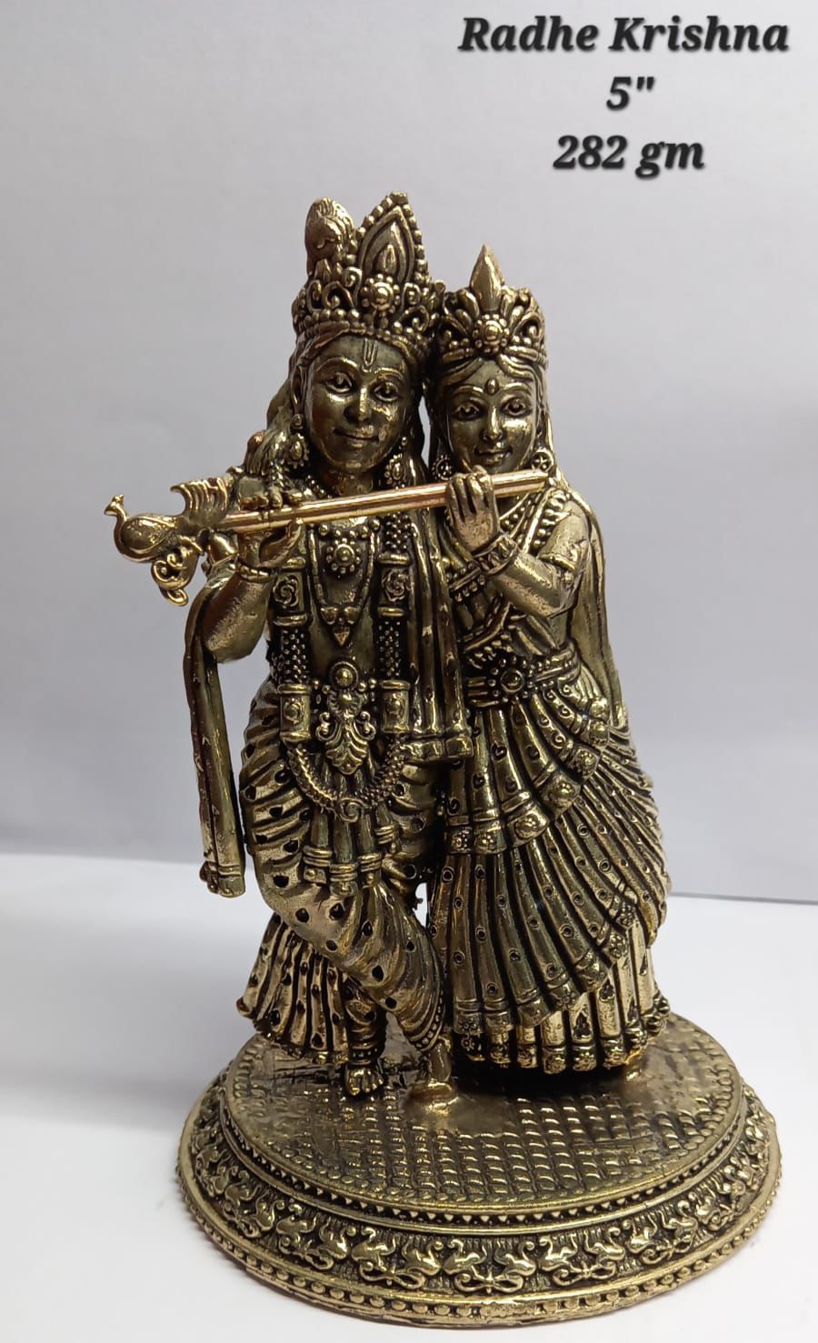 Navkara Brass Radha Krishna Idol ā 5 Inch, 282 gm | Decorative Statue for Home Temple, Office, or Gift Purpose