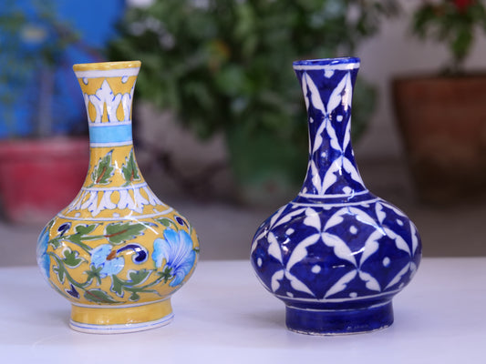 Blue Pottery Flower Vase:-1