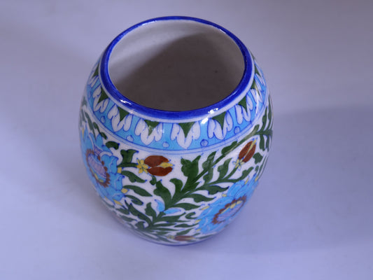 Blue Pottery Flower Vase:-7