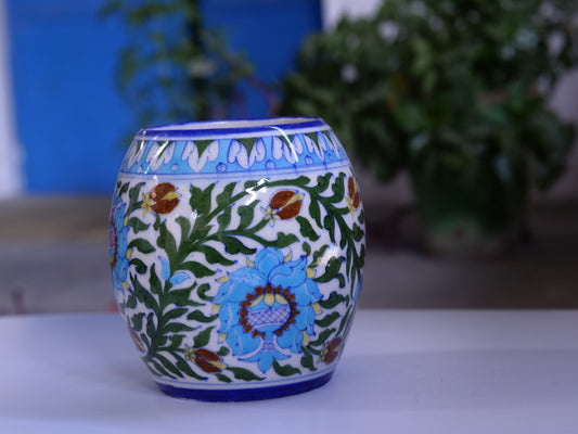 Blue Pottery Flower Vase:-7
