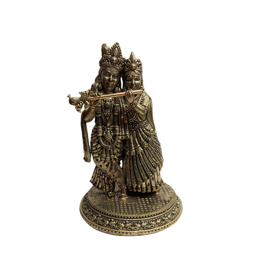 Navkara Brass Radha Krishna Idol – 5 Inch, 282 gm | Decorative Statue for Home Temple, Office, or Gift Purpose